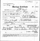 Marriage record for Fred Taylor and Esther Blackburn